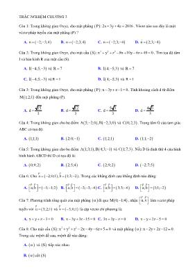 Toán 12 - Trắc nghiệm chương 3